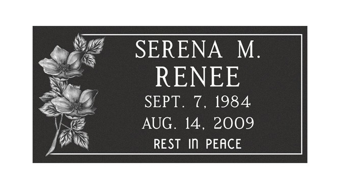 MF01 Flat Single Grave Marker Headstone 20"x10"x3" P1SWN