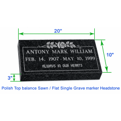 MF01 Flat Single Grave Marker Headstone 20"x10"x3" P1SWN