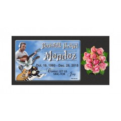 MF01 Flat Single Eternal Life Grave Marker Headstone 24"x12"x4" with 16"x10" color porcelain  P1SWN
